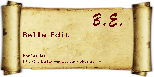 Bella Edit névjegykártya